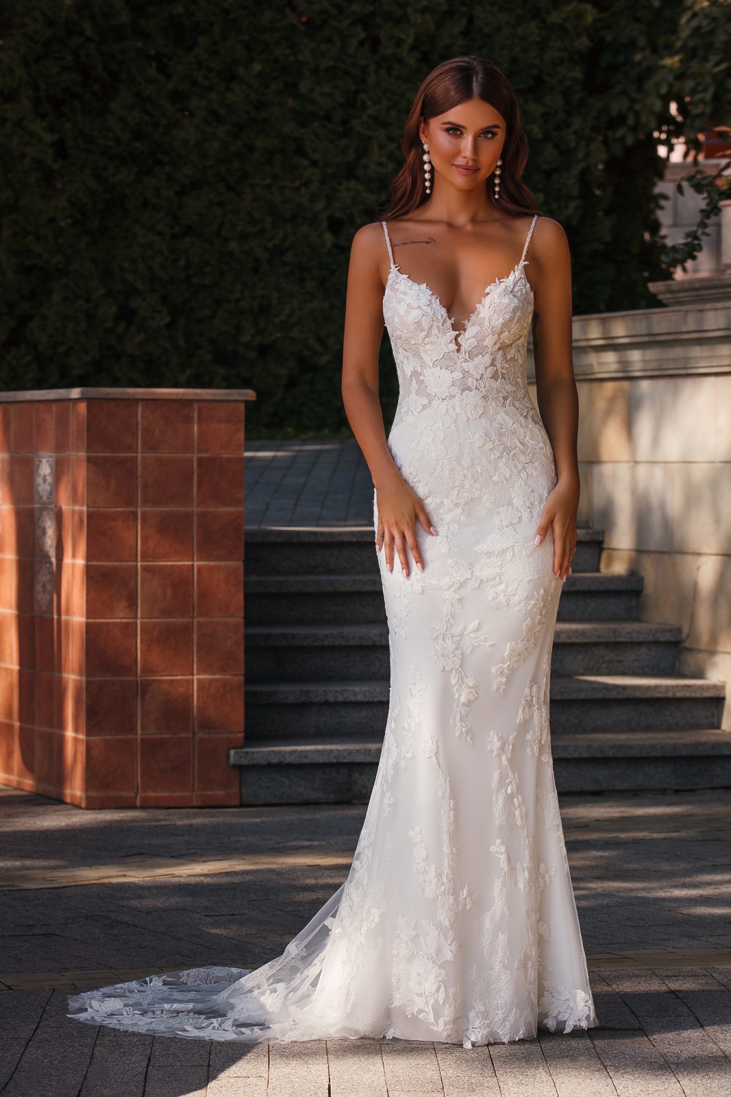 Robe de mariée sirène en crêpe Marseille 