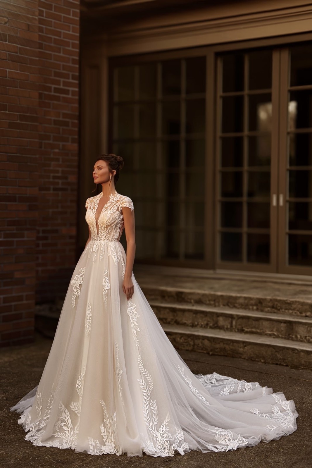 Robe de mariée trapèze en tulle et dentelle Marseille