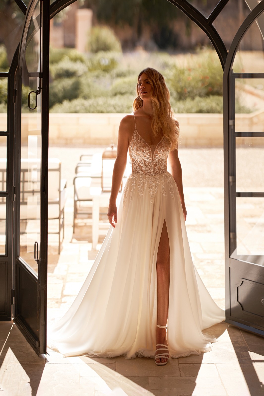 Robe de mariée trapèze en mousseline Marseille