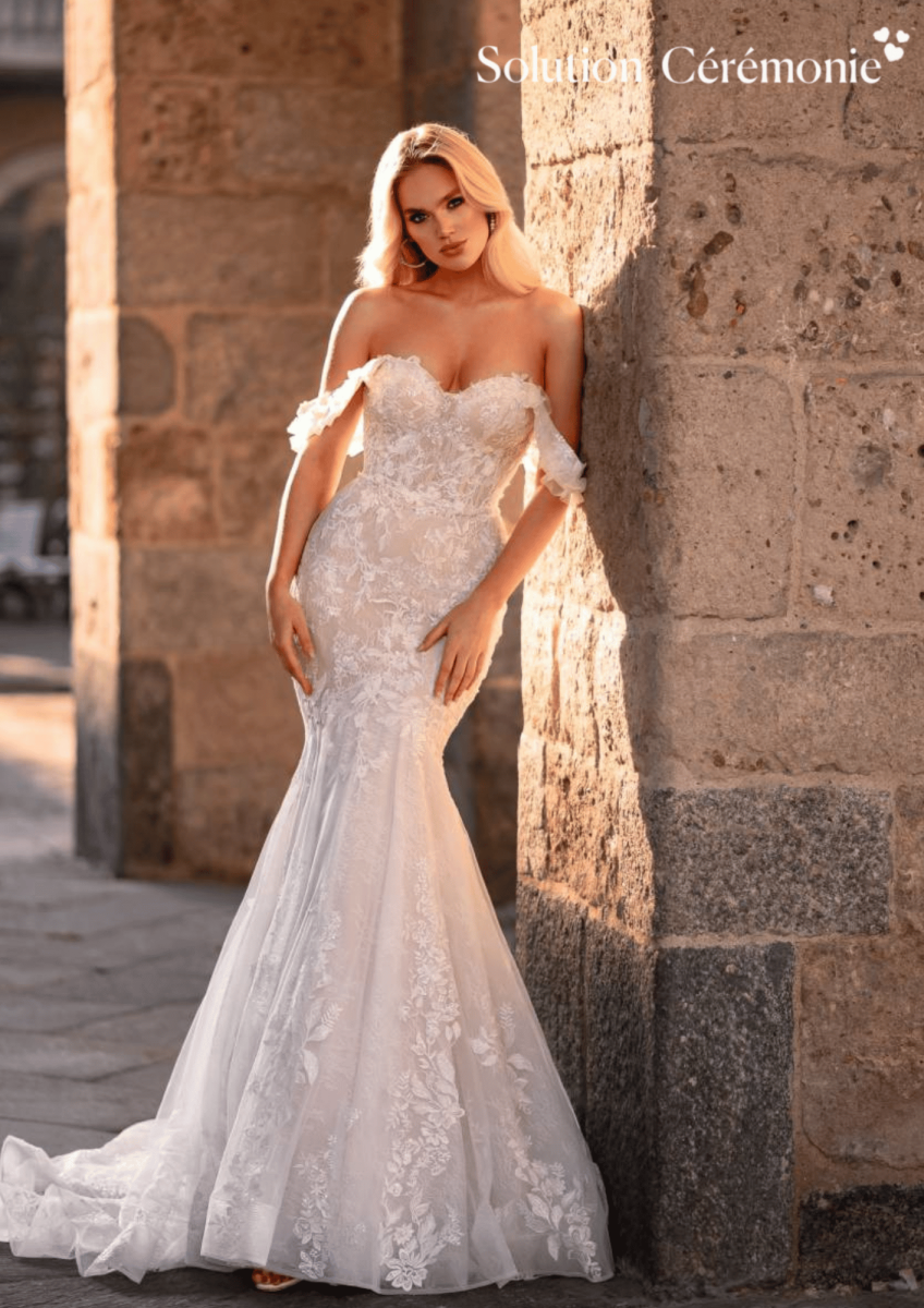 Robe de mariée Petar manchons amovibles à Marseille