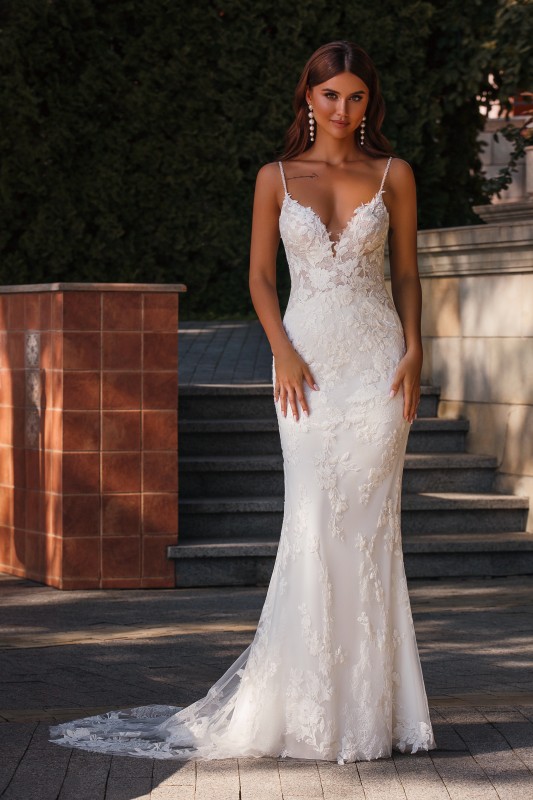 Robe de mariée sirène en crêpe Marseille 