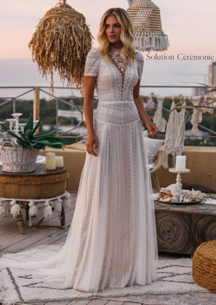 Robe de mariée fluide et bohème Marseille