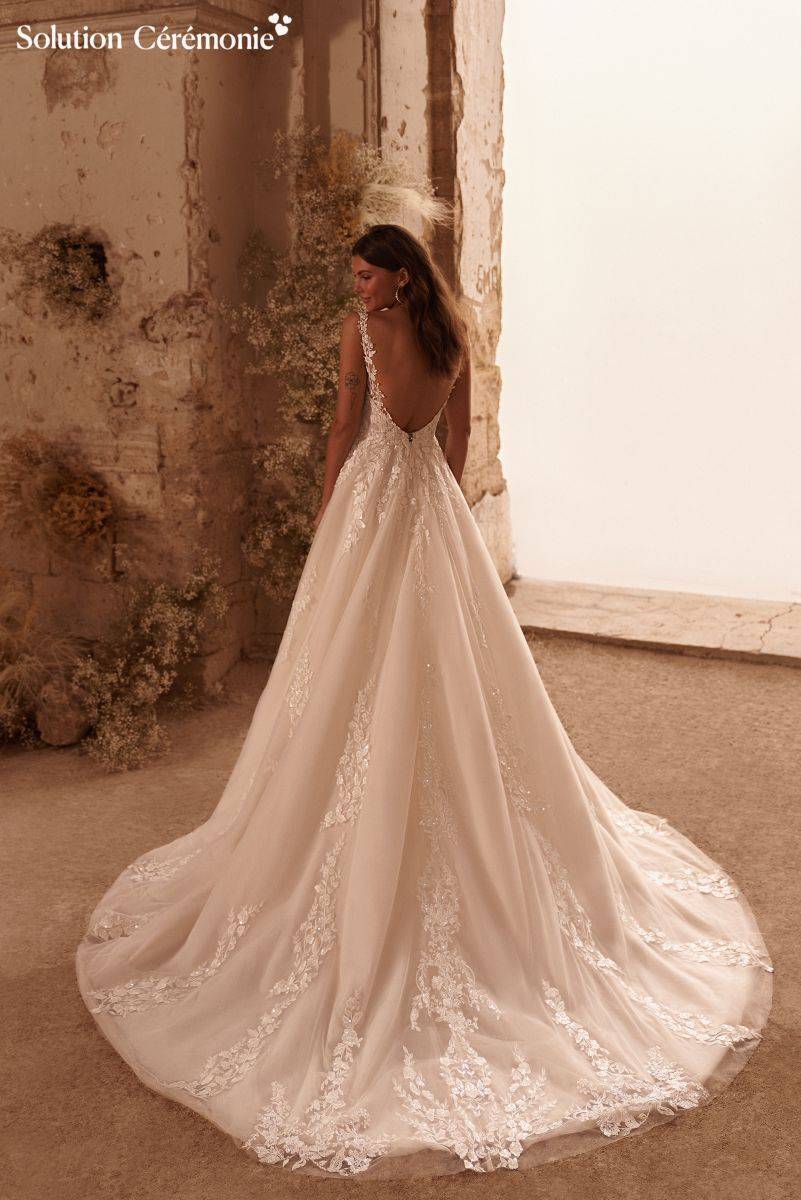 Robe de mariage trapèze nude Mable 