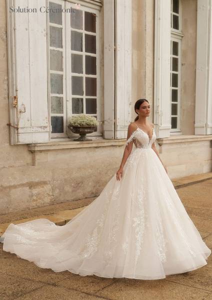 Robe de mariée décolleté bateau Marseille