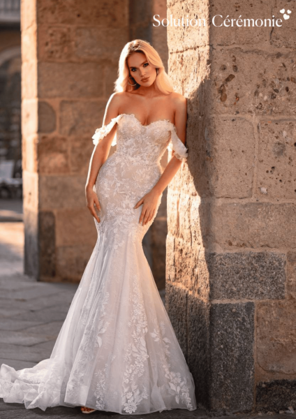 Robe de mariée Petar manchons amovibles à Marseille